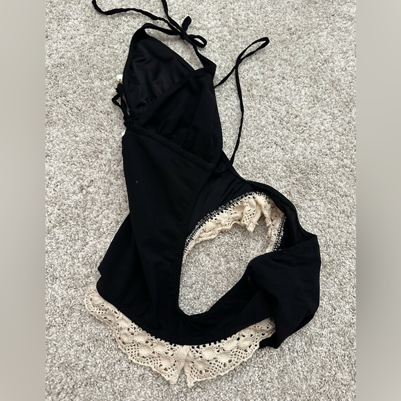 Shay Todd Swim One Piece - Lace Swimwear, (Black/White, Large) Made in USA -RARE - Picture 9 of 16